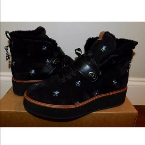 Coach Urban hiker suede embroidered boots